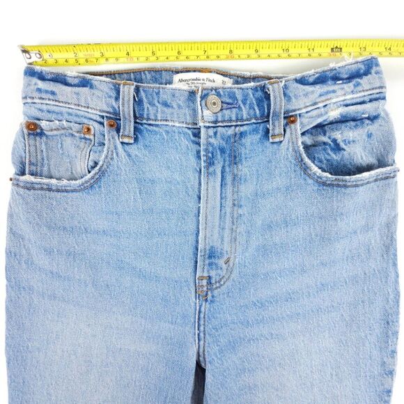 ABERCROMBIE 90s Straight Ultra High Rise Jeans Ankle Slit Clean Girl Minimal Y2k - Picture 3 of 8